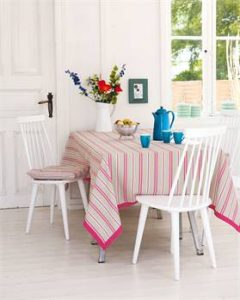 Tischdecke gestreift Beige-Pink Thema Bindung